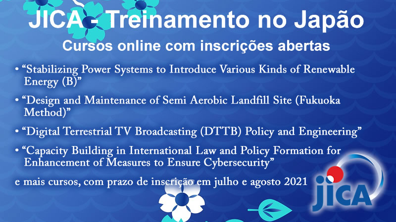 JICA – Treinamento no Japão online – 07 Cursos com inscrições abertas